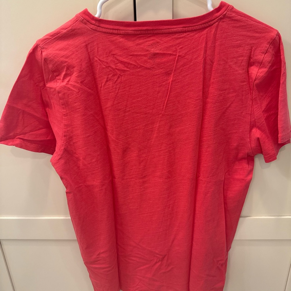 J. Crew Coral Red LOVE. Graphic Short Sleeve Tee - Picture 5 of 5